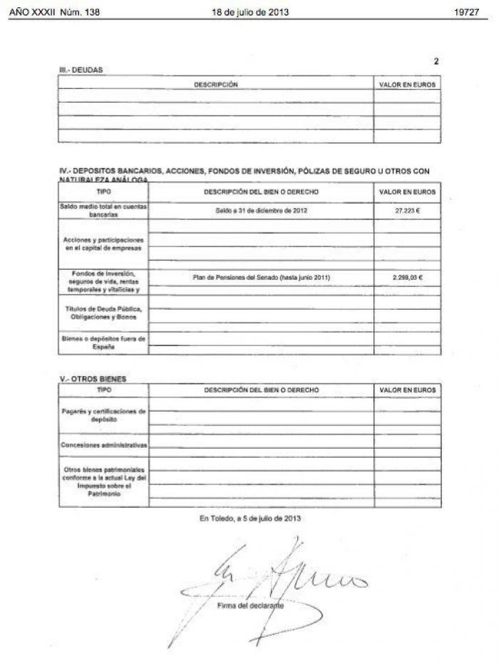 Cospedal ingresó en 2012 61.263 euros netos, según su declaración de actividades (FOTOS)