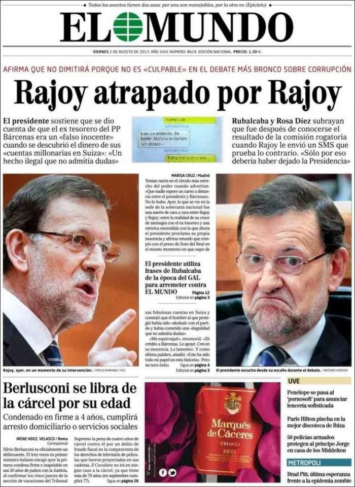"Rubalbárcenas", "la cacería" y el resto de los titulares de la prensa sobre el debate (FOTOS)