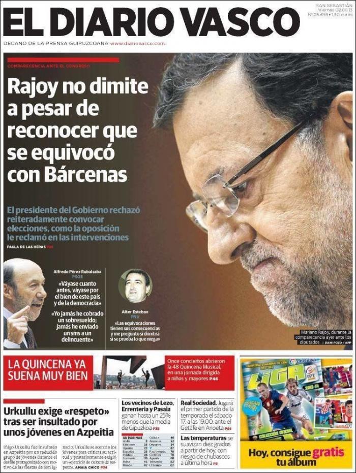 "Rubalbárcenas", "la cacería" y el resto de los titulares de la prensa sobre el debate (FOTOS)