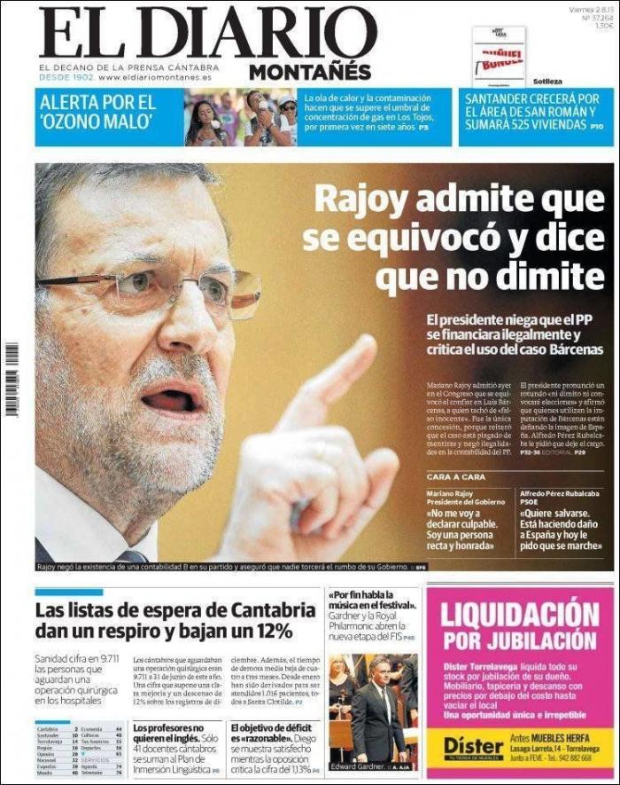 "Rubalbárcenas", "la cacería" y el resto de los titulares de la prensa sobre el debate (FOTOS)