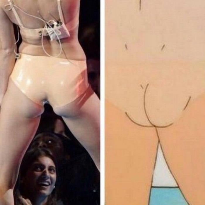 El collar vagina que Miley Cyrus lleva en esta foto es una verdadera joya