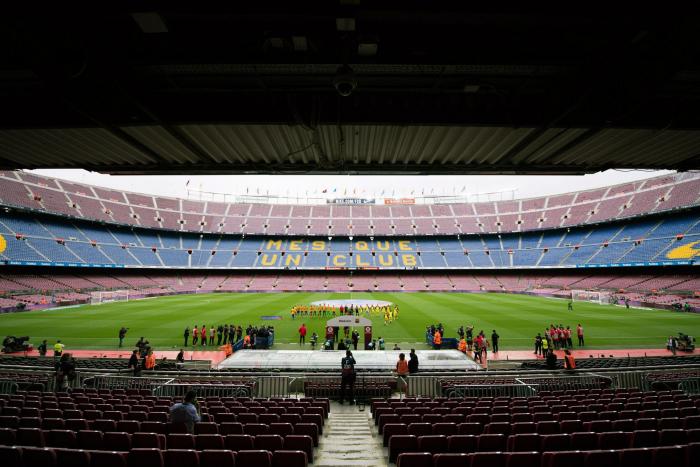 El Camp Nou, vacío durante el 1-O