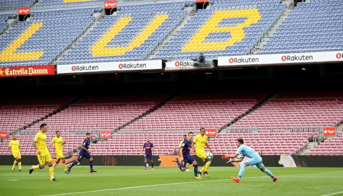 El Camp Nou, vacío durante el 1-O