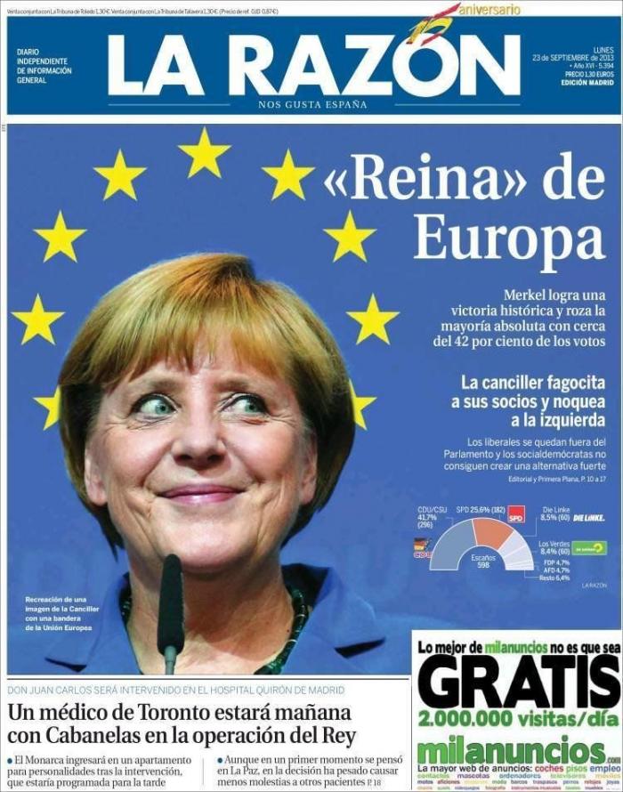 El triunfo de Merkel, en los periódicos (FOTOS)