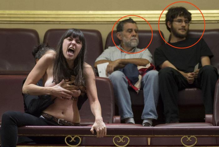 Femen en el Congreso: A ellos no les impresionan las protestas en topless (VÍDEO, FOTOS)