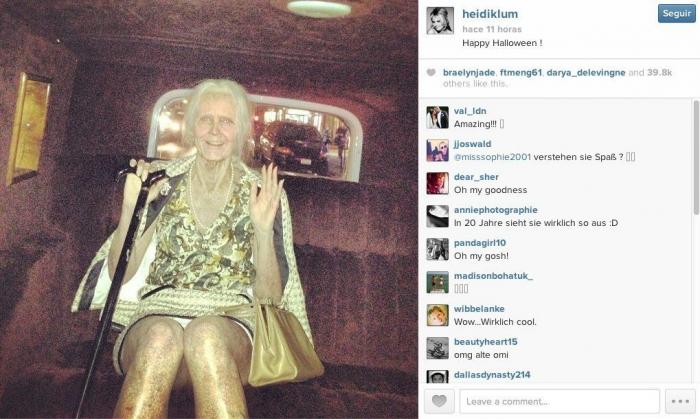 Heidi Klum se disfraza de ella misma con 40 años más en su tradicional fiesta de Halloween (FOTOS)