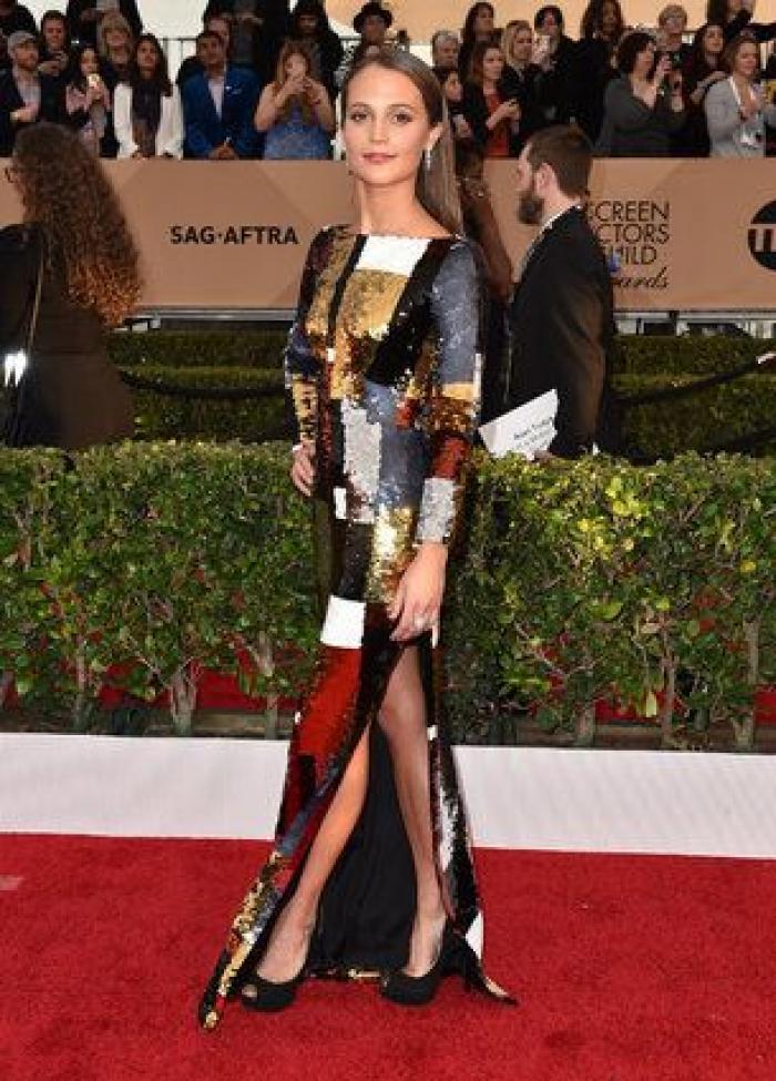 Sorpresa máxima: la cara de la actriz Sophie Turner al ver a Ryan Gosling en los premios SAG 2016