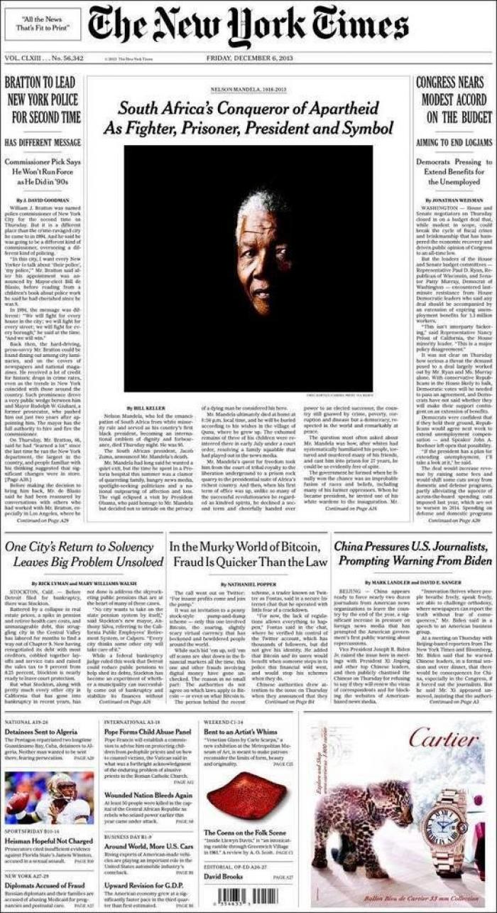 Sudáfrica celebra día de oración en honor de Nelson Mandela