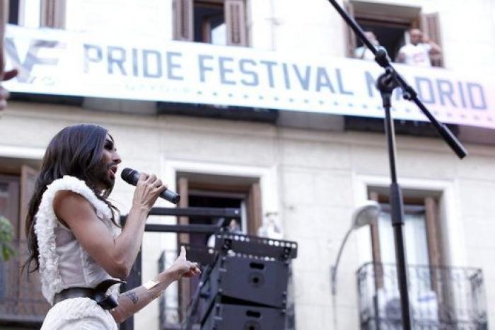 Conchita Wurst inaugura las Fiestas del Orgullo Gay 2014 en Madrid (FOTOS)