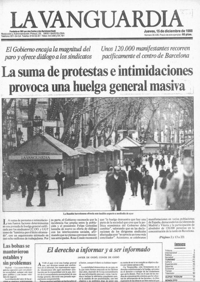 25 años de la gran huelga general de 1988, un éxito difícilmente repetible hoy en día (FOTOS, VÍDEOS)