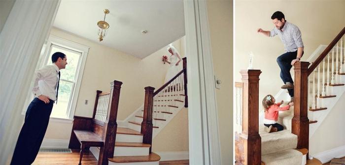 Un padre y su hija recuerdan a su madre fallecida repitiendo las fotos de su boda