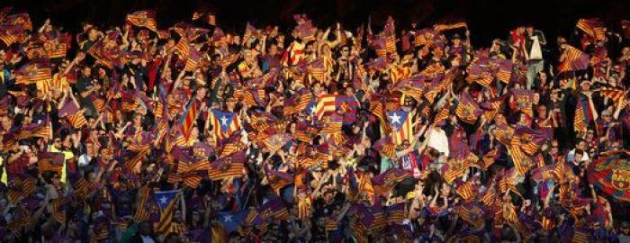 Así lucieron las esteladas en la final de la Copa del Rey