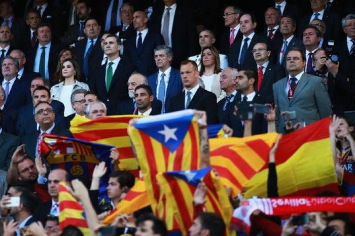 Así lucieron las esteladas en la final de la Copa del Rey