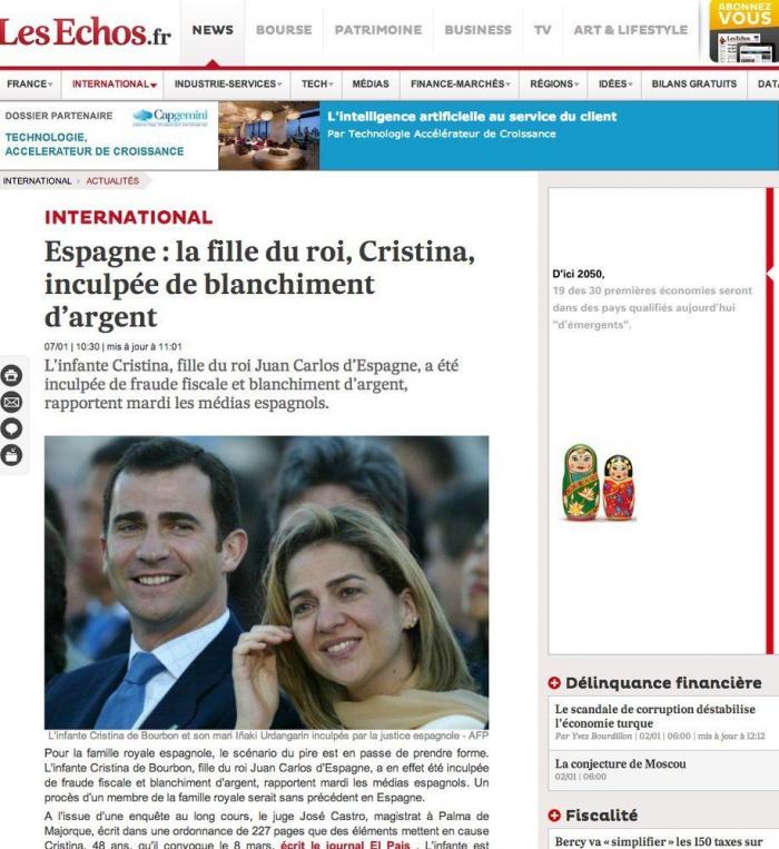 Reacciones a la imputación de la infanta: "paso lógico", "respeto", "igualdad en la Justicia"...