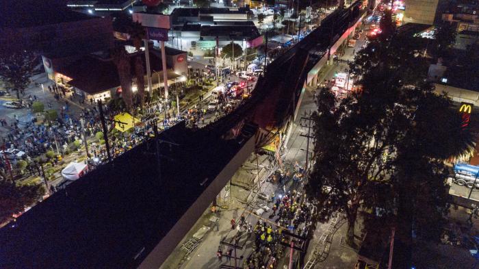 Al menos 15 muertos y 70 heridos al hundirse una vía elevada de metro en Ciudad de México