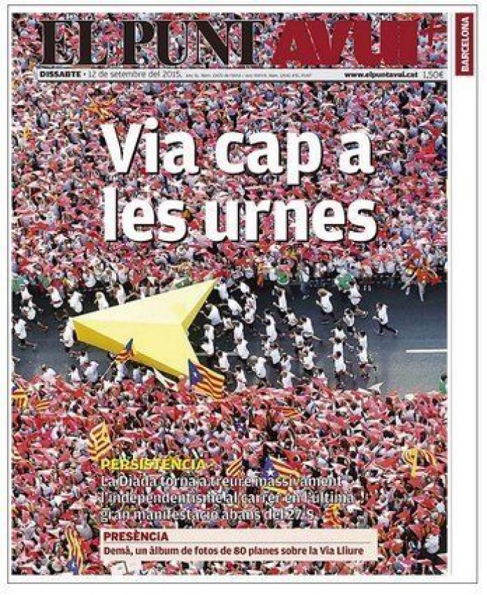 La manifestación de la Diada reúne a tan sólo 150.000 personas, la cifra más baja en la última década