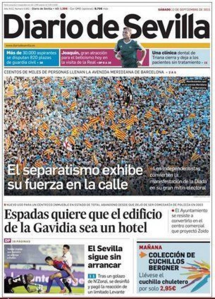 La manifestación de la Diada reúne a tan sólo 150.000 personas, la cifra más baja en la última década