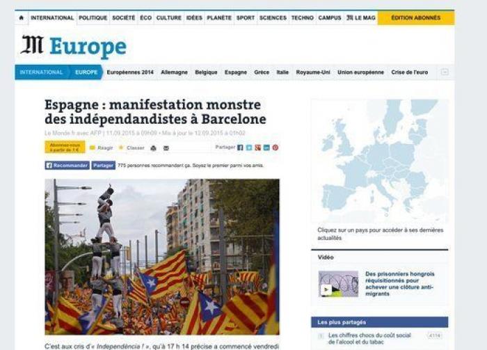 La manifestación de la Diada reúne a tan sólo 150.000 personas, la cifra más baja en la última década