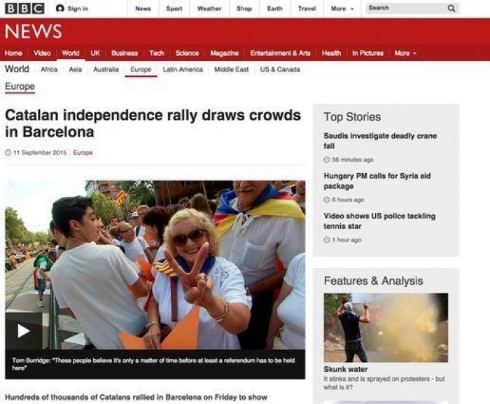 La manifestación de la Diada reúne a tan sólo 150.000 personas, la cifra más baja en la última década