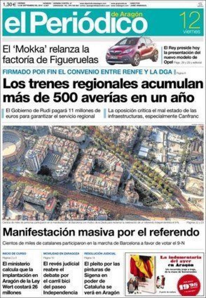 Diada 2014: La 'V' independentista en la prensa nacional... e internacional (FOTOS)