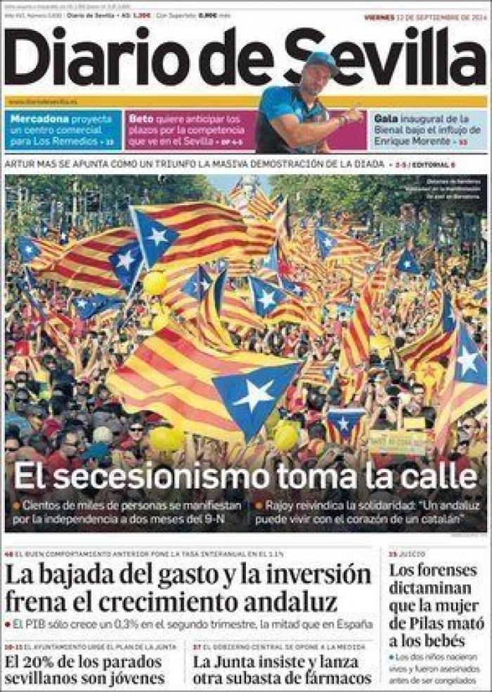 Diada 2014: La 'V' independentista en la prensa nacional... e internacional (FOTOS)
