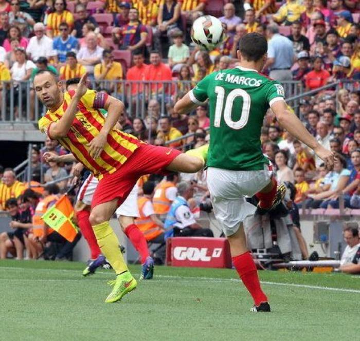 El Barça y el Athletic, con los colores de la senyera y la ikurriña (FOTOS)