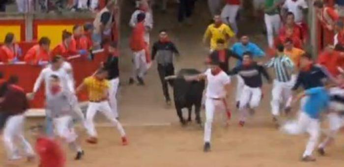 El séptimo encierro deja un susto y al menos un herido por asta de toro