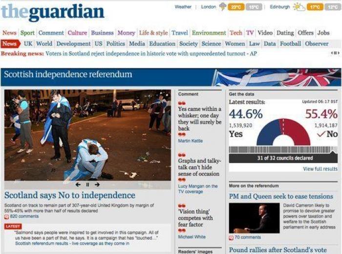 Reino Unido niega a Escocia la posibilidad de celebrar un segundo referéndum de independencia