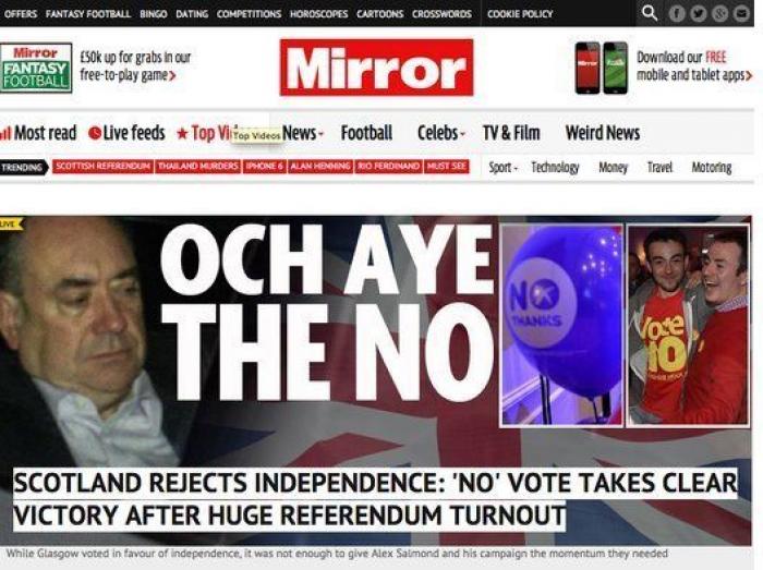 Reino Unido niega a Escocia la posibilidad de celebrar un segundo referéndum de independencia