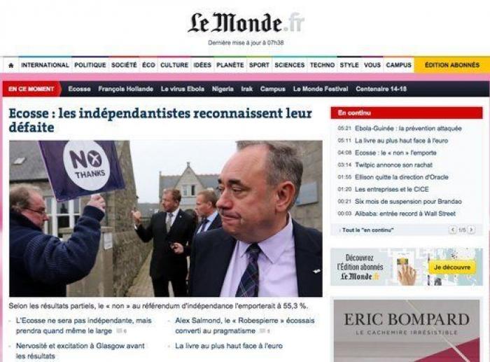 Reino Unido niega a Escocia la posibilidad de celebrar un segundo referéndum de independencia