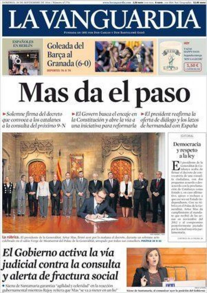 La convocatoria de la consulta catalana en las portadas (FOTOS)