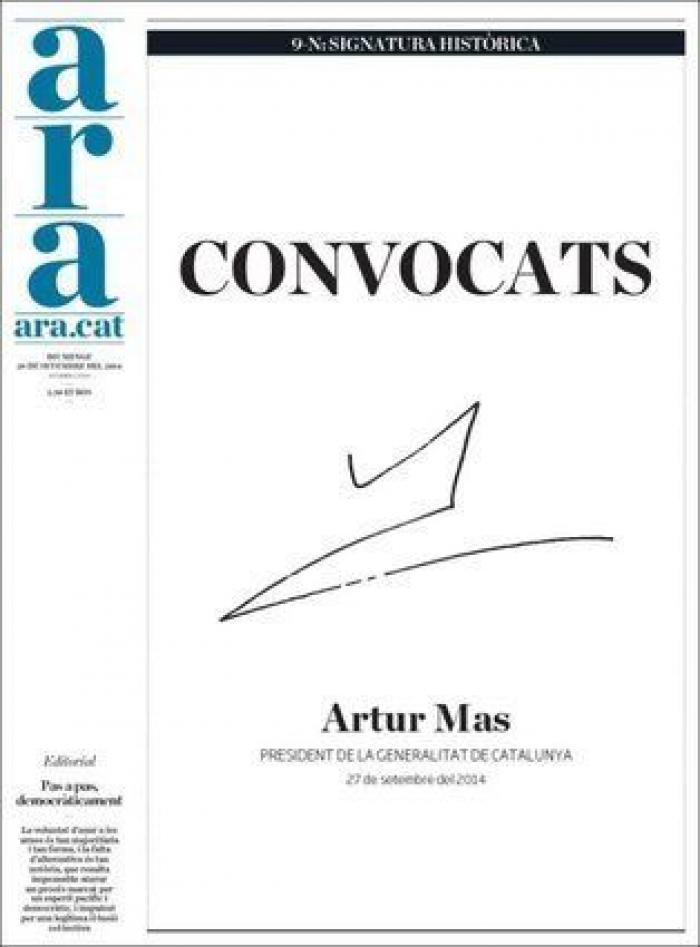La convocatoria de la consulta catalana en las portadas (FOTOS)