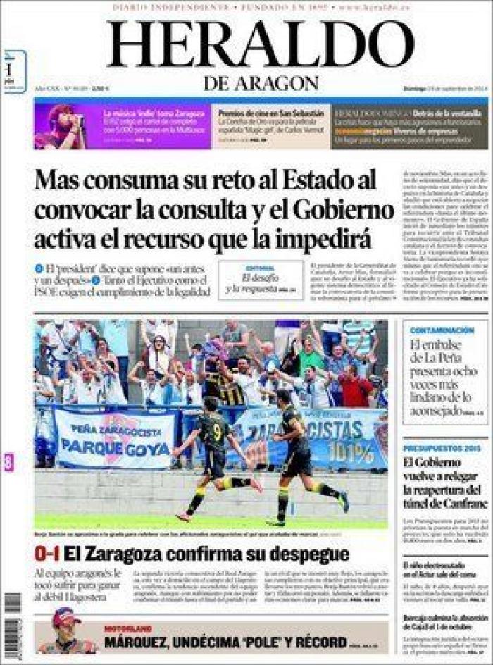 La convocatoria de la consulta catalana en las portadas (FOTOS)
