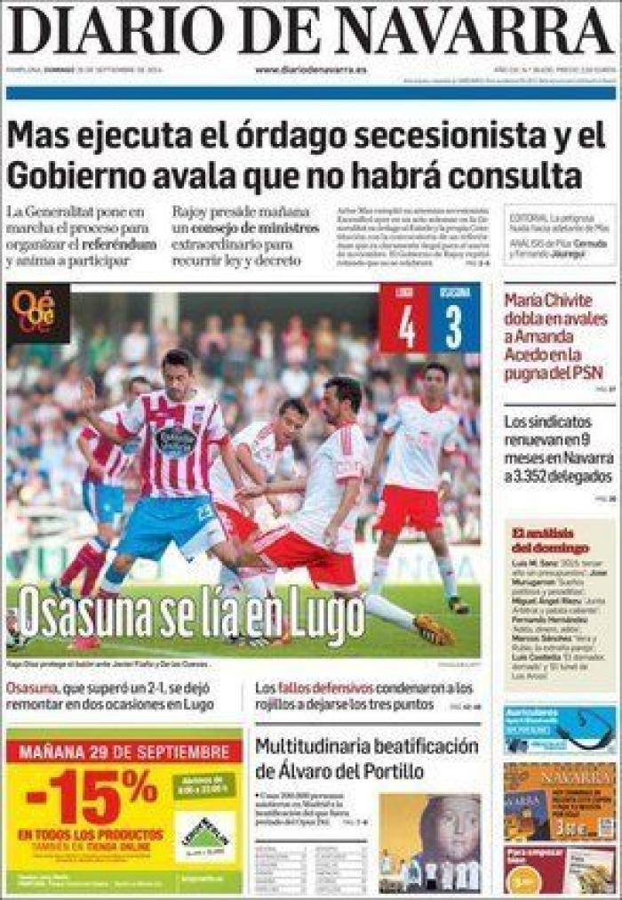 La convocatoria de la consulta catalana en las portadas (FOTOS)