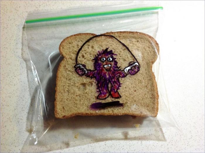 Un padre que convierte en arte el bocadillo de sus hijos