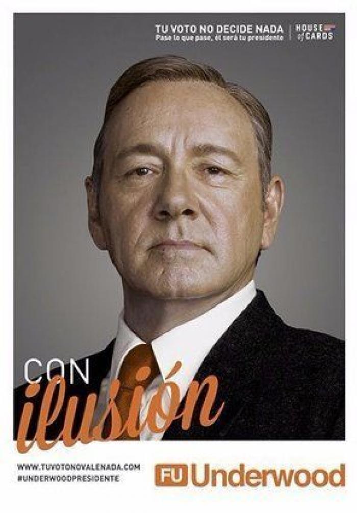Frank Underwood empapela Madrid: "Tu voto no vale nada"
