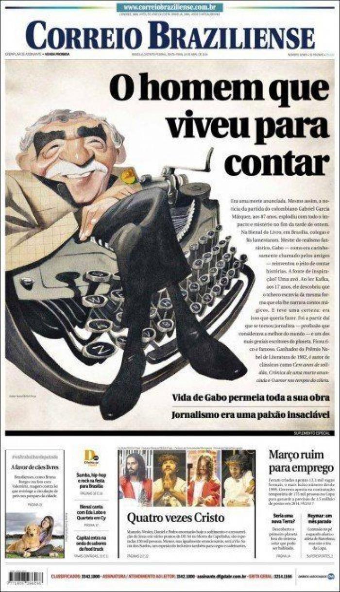 La muerte de García Márquez en las portadas de la prensa mundial