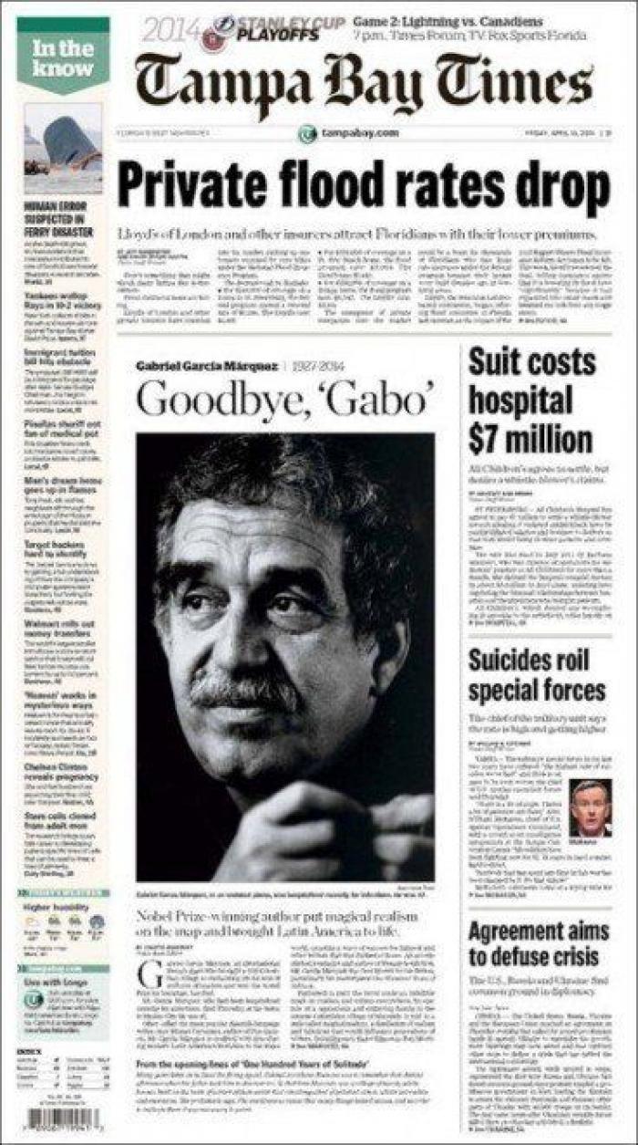 La muerte de García Márquez en las portadas de la prensa mundial
