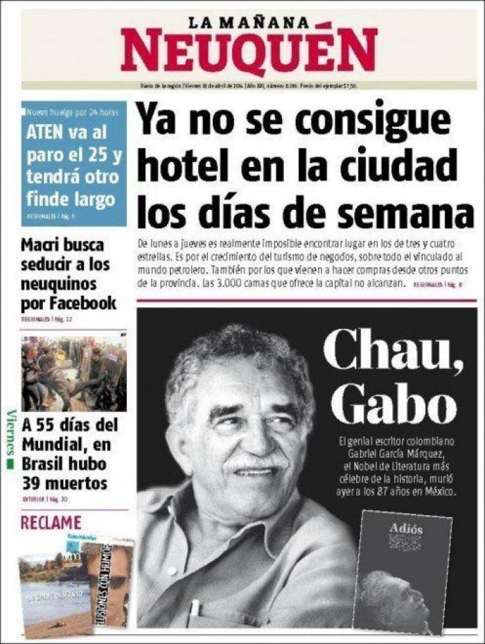 La muerte de García Márquez en las portadas de la prensa mundial