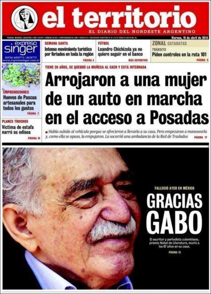La muerte de García Márquez en las portadas de la prensa mundial