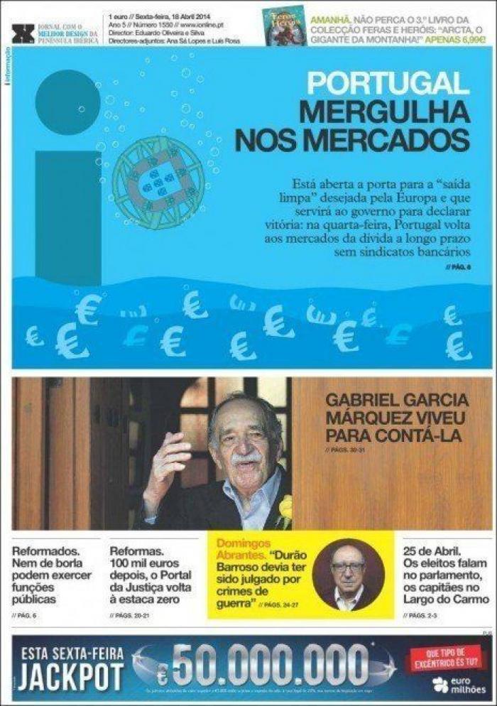 La muerte de García Márquez en las portadas de la prensa mundial