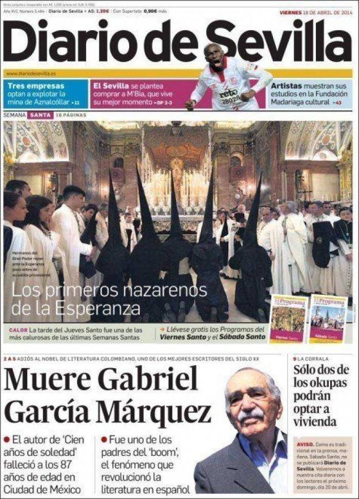 La muerte de García Márquez en las portadas de la prensa mundial