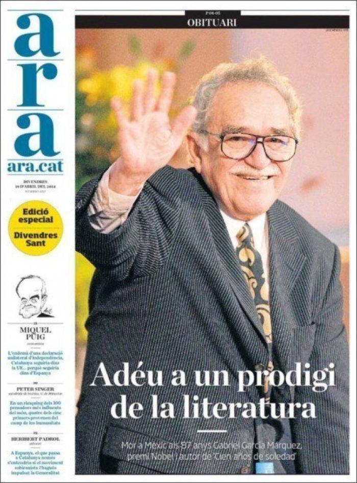 La muerte de García Márquez en las portadas de la prensa mundial