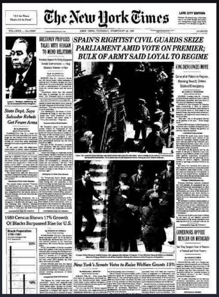 Las batallitas del 23-F, ¿qué les importan al 40% de jóvenes parados?