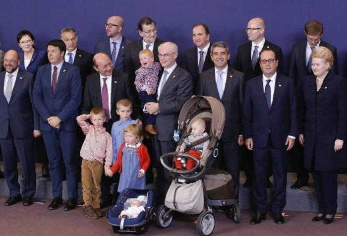 Los nietos de Van Rompuy se 'cuelan' en su última cumbre (FOTOS)