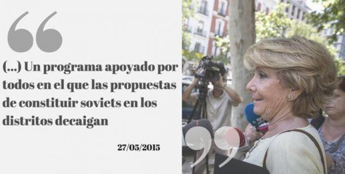 Esperanza Aguirre niega que Bárcenas le entregara ningún sobre y se querellará contra él por "falso testimonio"