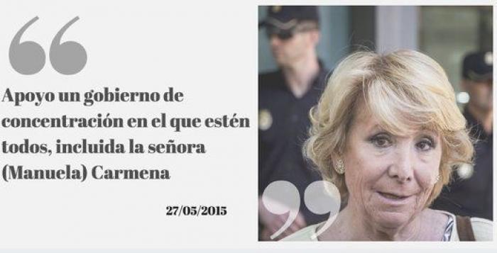 Esperanza Aguirre niega que Bárcenas le entregara ningún sobre y se querellará contra él por "falso testimonio"
