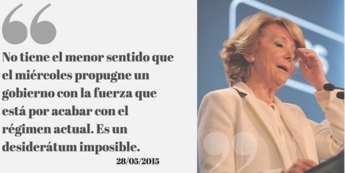 Esperanza Aguirre niega que Bárcenas le entregara ningún sobre y se querellará contra él por "falso testimonio"