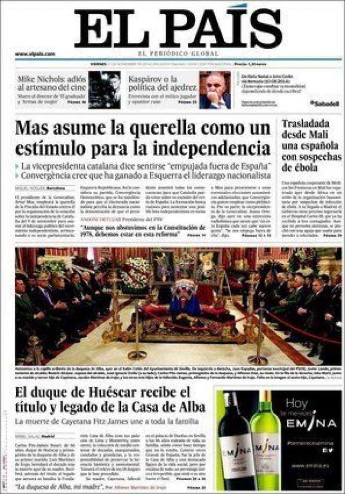 Portadas muerte duquesa de Alba: así la despiden los medios