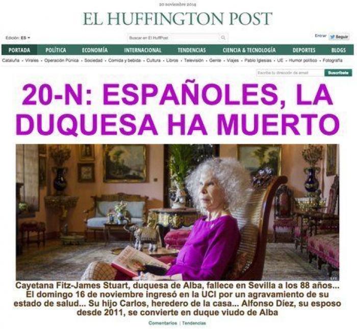 Portadas muerte duquesa de Alba: así la despiden los medios